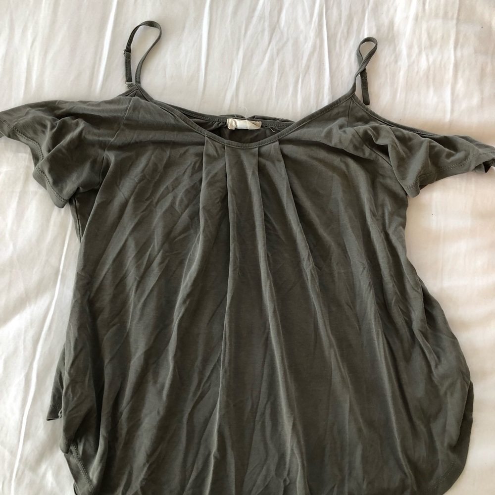 Womens olive green tank top